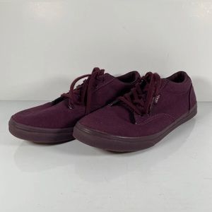 VANS Off The Wall Maroon Burgundy Canvas Athletic Shoes Sneakers Womens 7.5 EUC